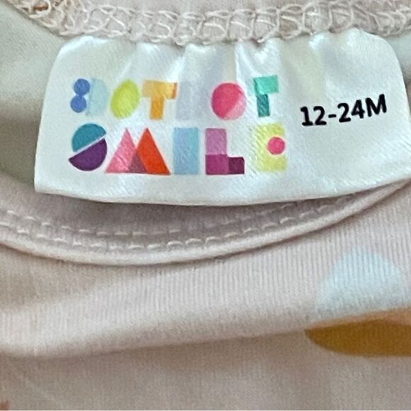 Dot Dot Smile Long Sleeve Halloween Dress Blush Pink White Pumpkin Bats 12-24 Mo - Picture 7 of 12